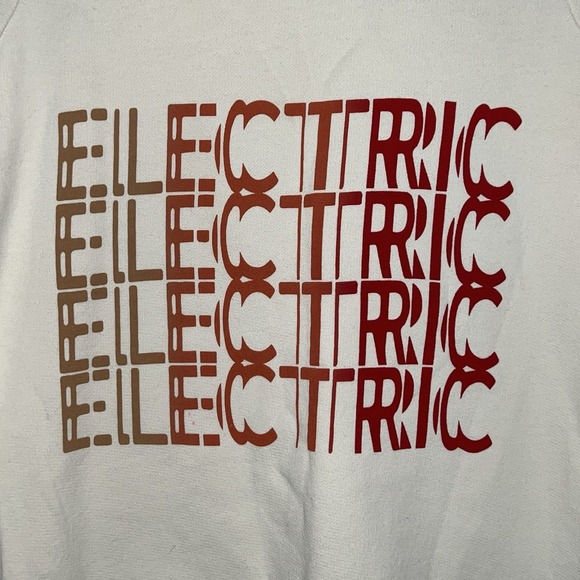 Current/Elliott Womens Top Electric Crewneck Graphic Sweatshirt Size 0 Ivory - Picture 6 of 10